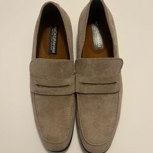 Nick Graham Men's Suede Loafers in Taupe